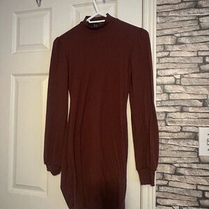 H&M Rich Brown Long Sleeve Dress